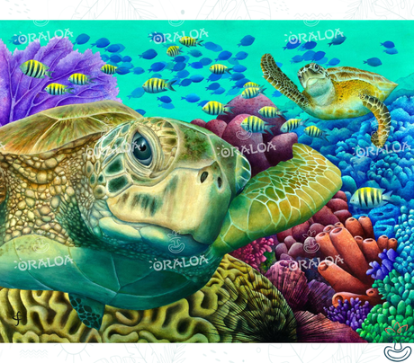 Sea Turtle Greetings Oraloa - Diamond Painting broderie diamant détente