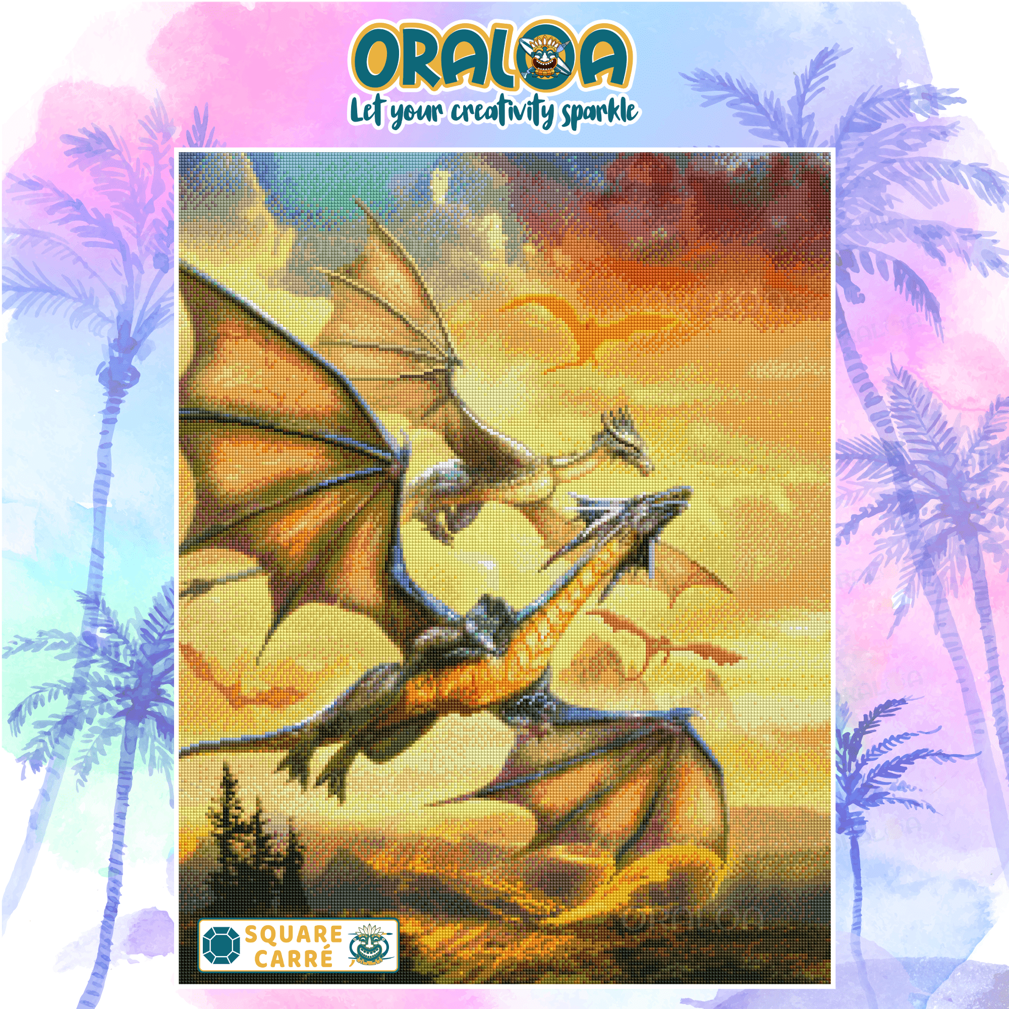 Dragon over the landscape Oraloa.
