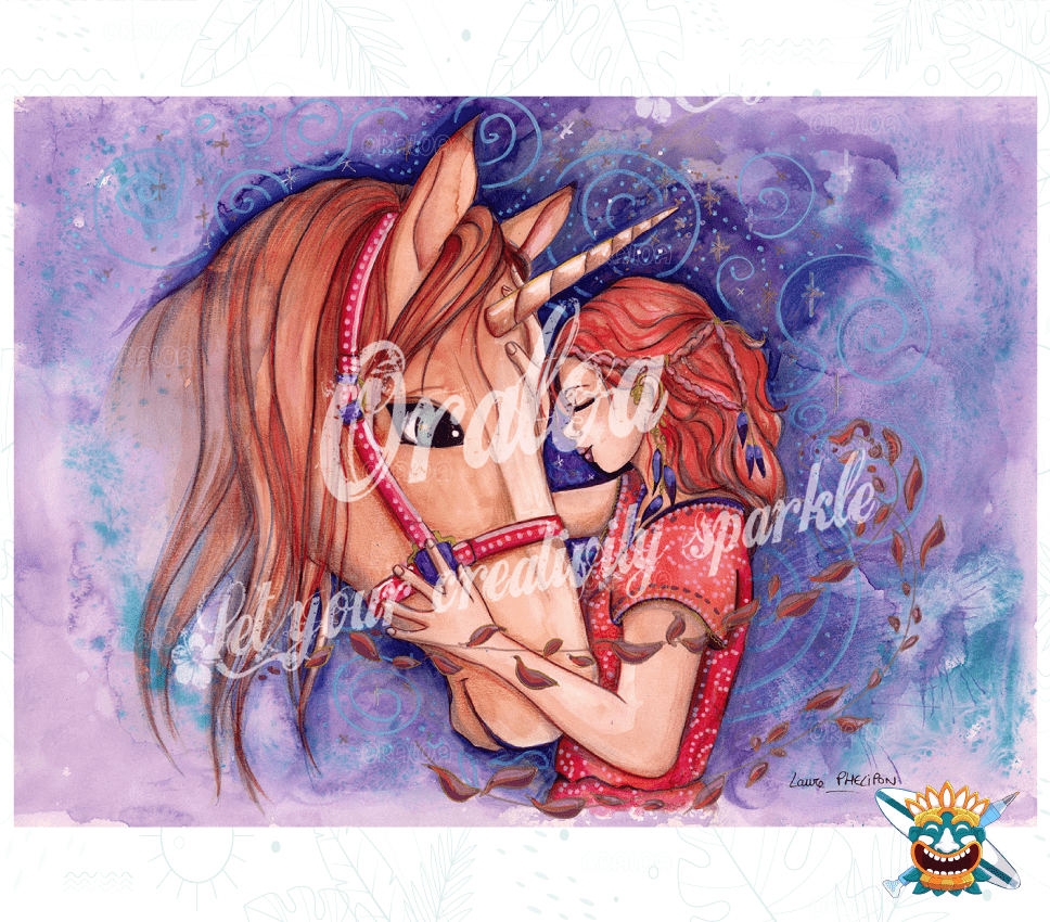 Diamond Painting Hug and unicorn Oraloa.
