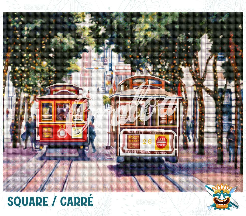Diamond painting San Francisco Cable Cars by John Clark at Oraloa