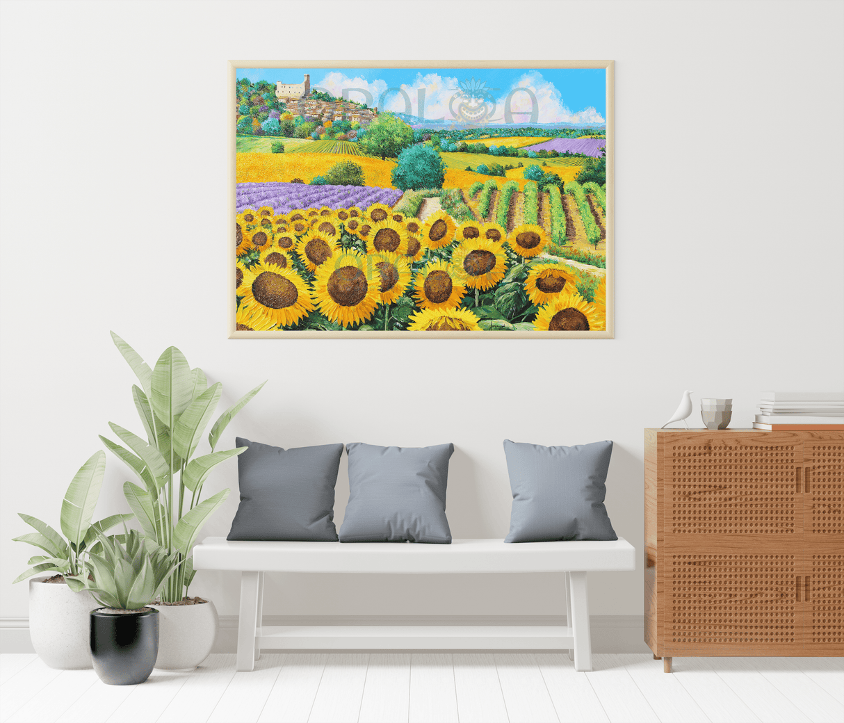 Weinberge und Sonnenblumen